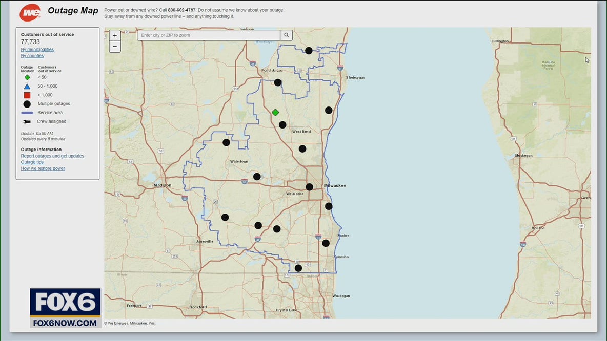 Thousands without power; winds howling across southern WI